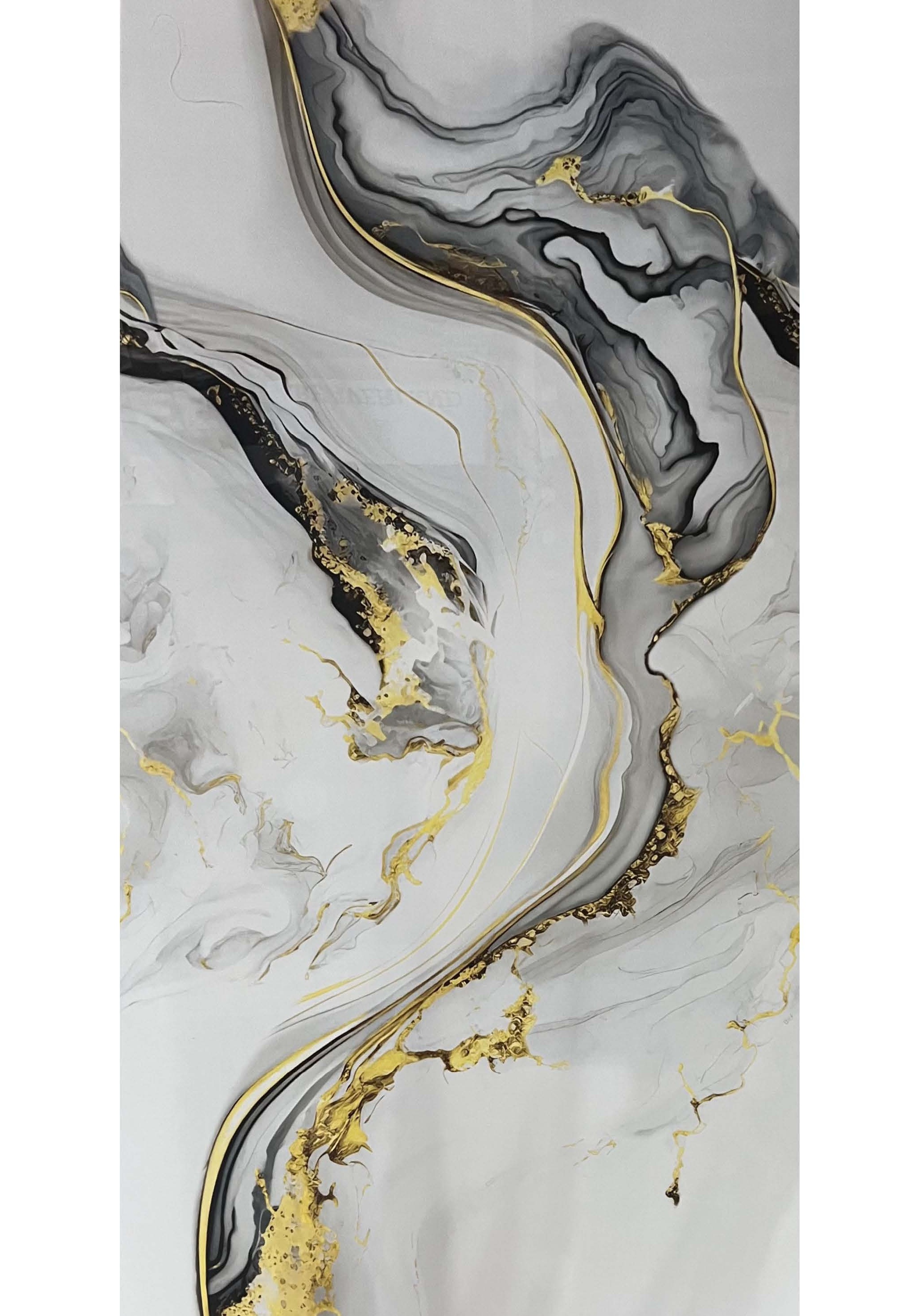 Aurora Grey - Premium Gold Accent Marble Tile