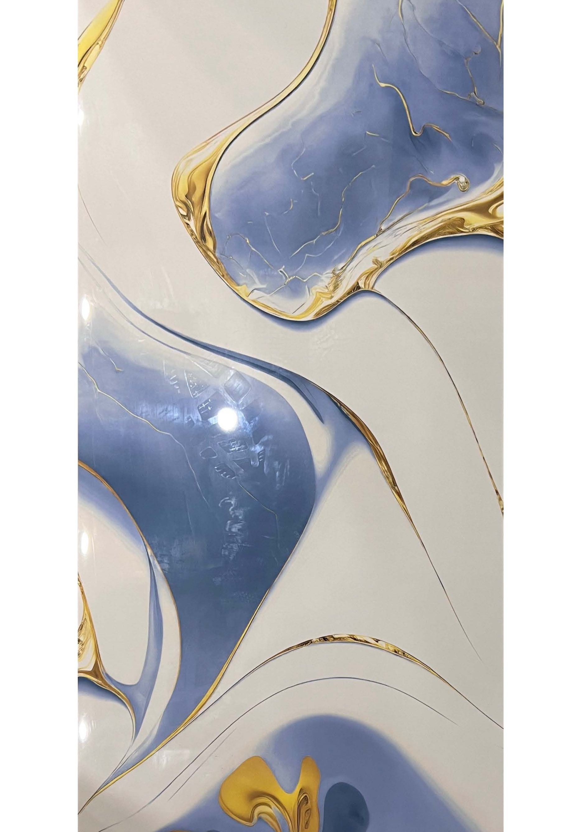 Ebony Blue Gold - Premium Gold Accent Marble Tile